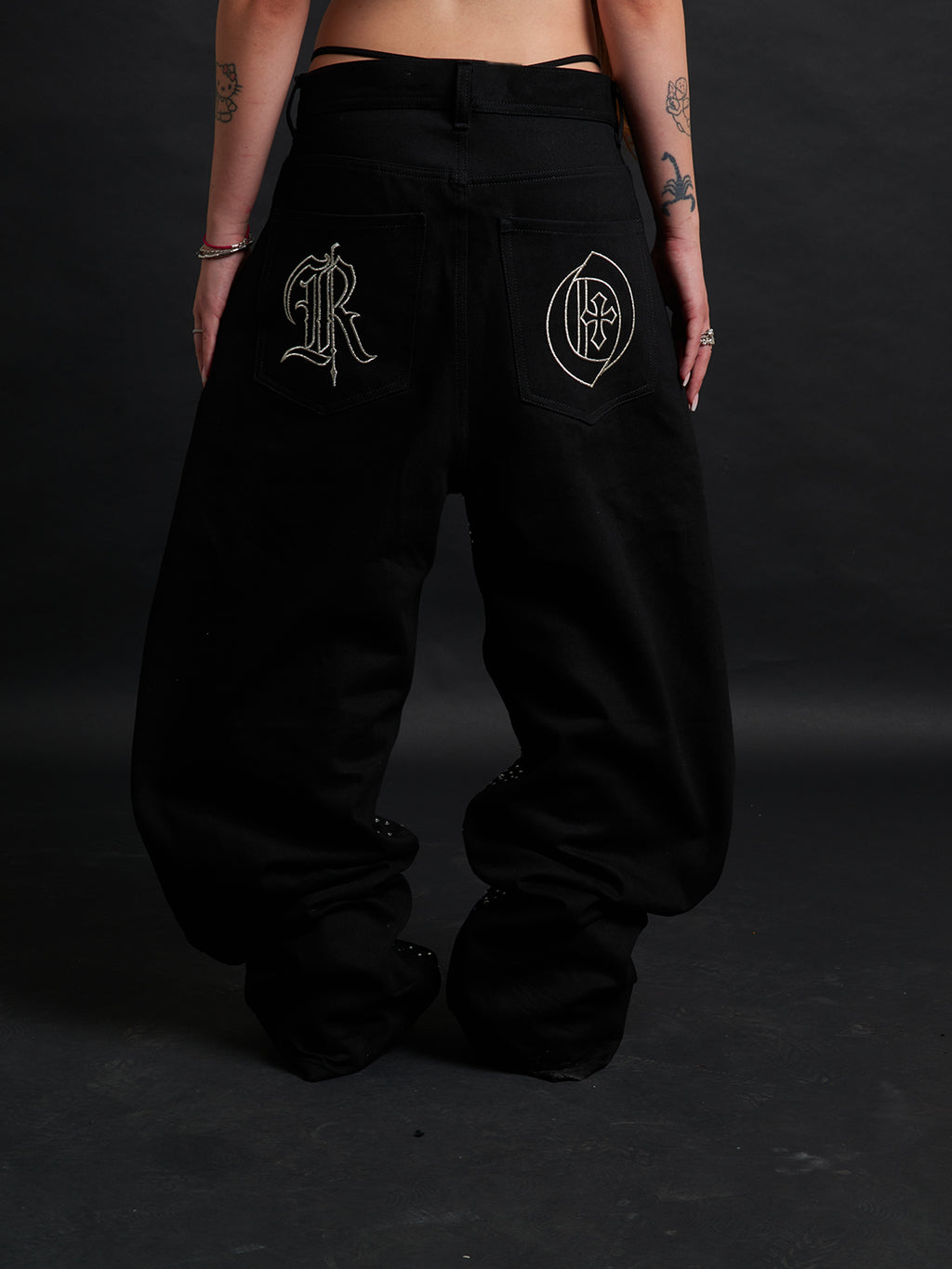 Eclipse Rhinestone Baggy – Black