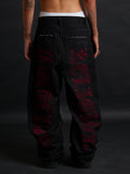 THORN BAGGY DENIM – BLACK CRIMSON