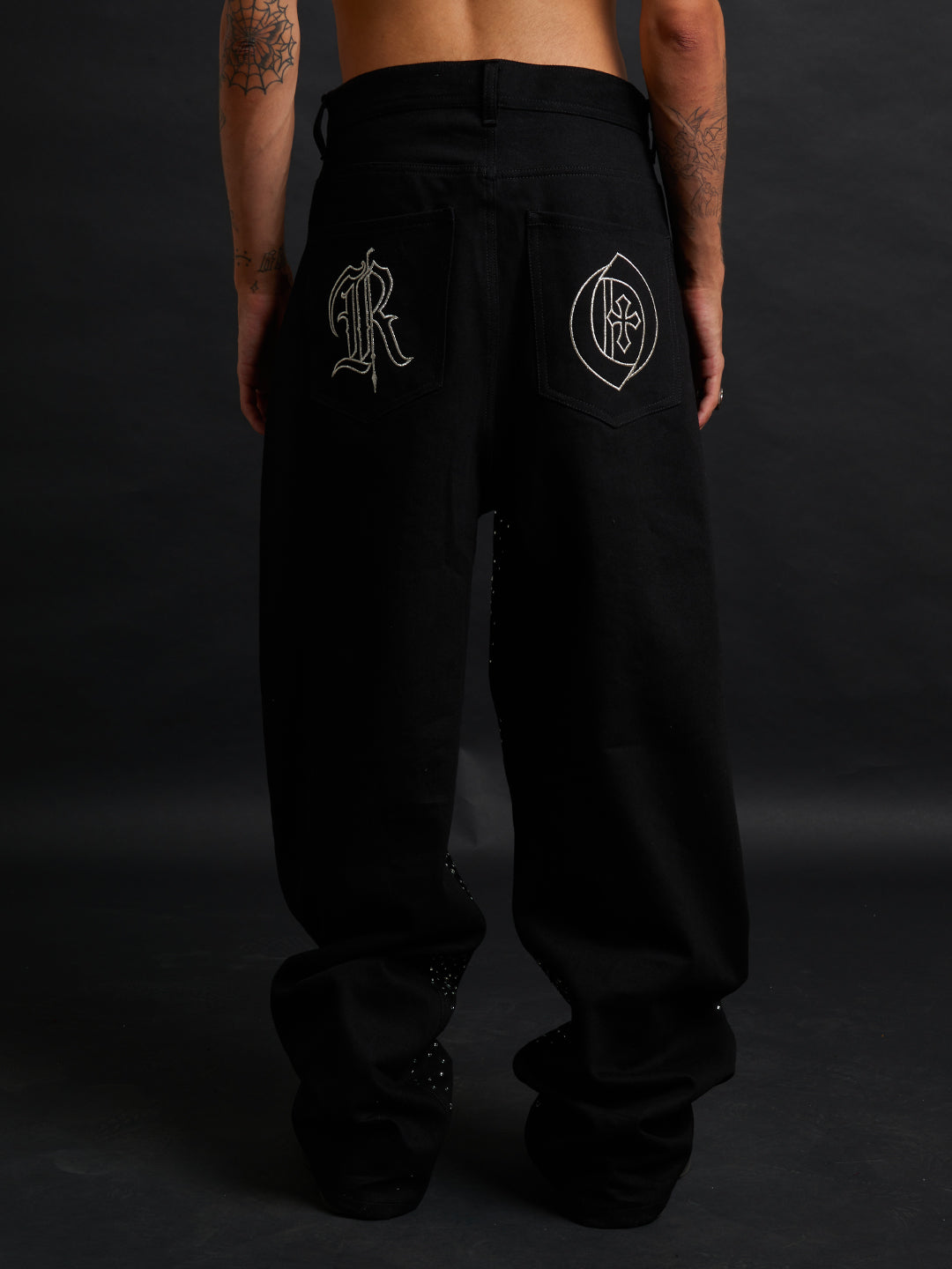 Eclipse Rhinestone Baggy – Black